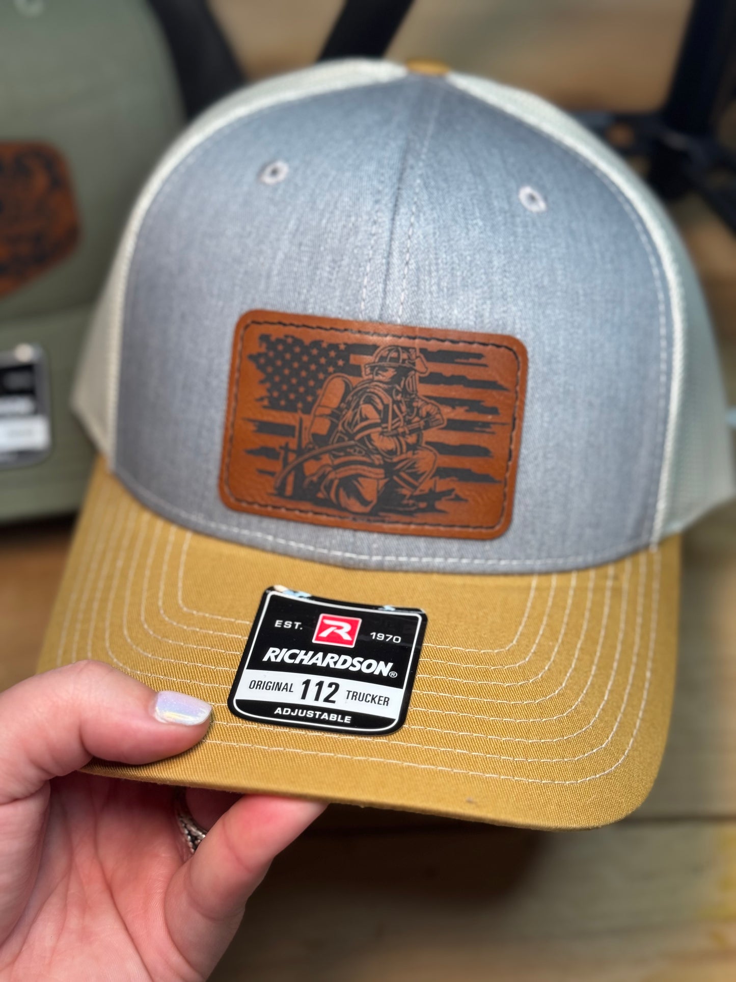 Firefighter Leather Patch Hat