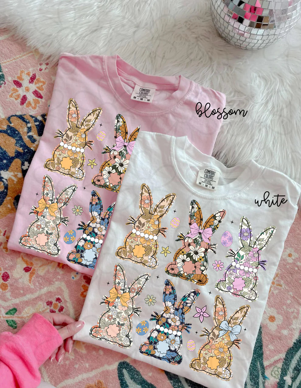 Boho Floral Bunnies DTF Transfer