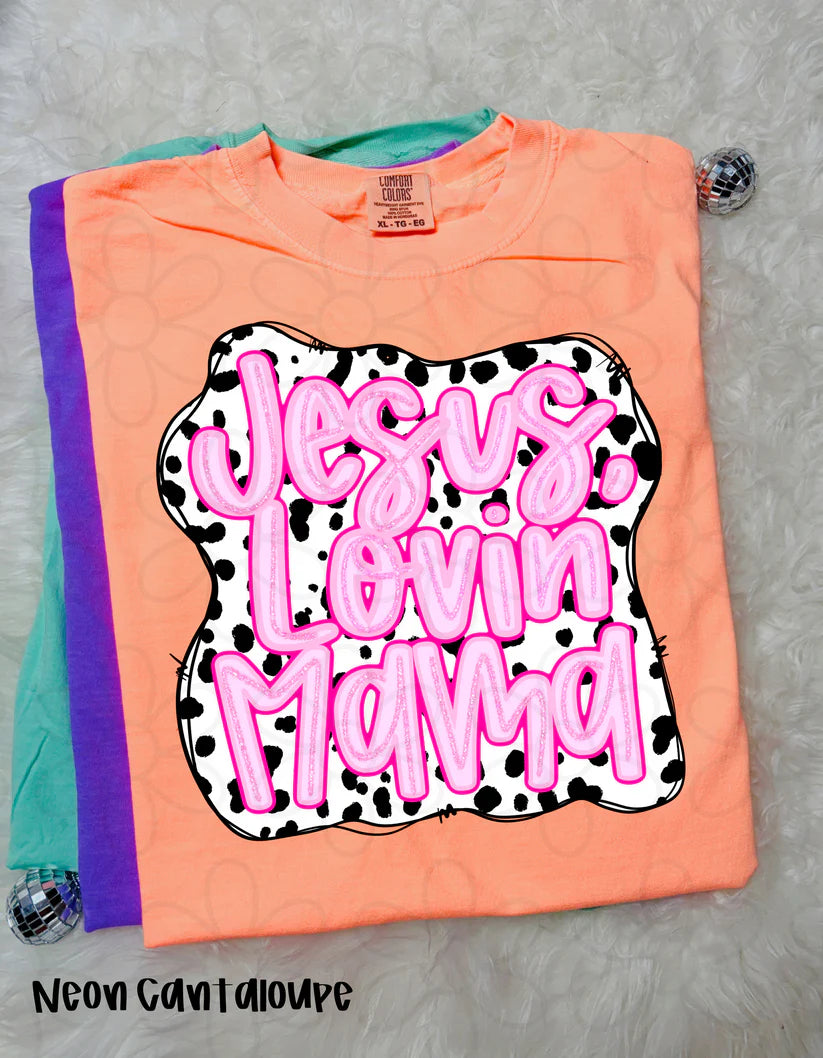 Pink Glitter Jesus Lovin Mama DTF Transfer