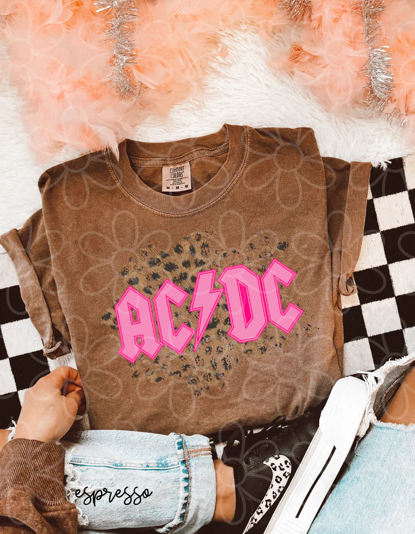 Leopard Pink ACDC DTF Transfer