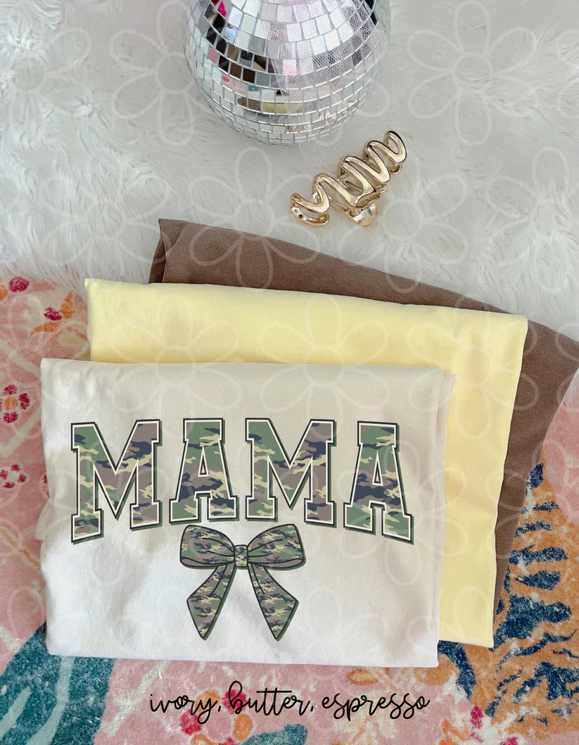 Camo Coquette Bow Mama DTF Transfer
