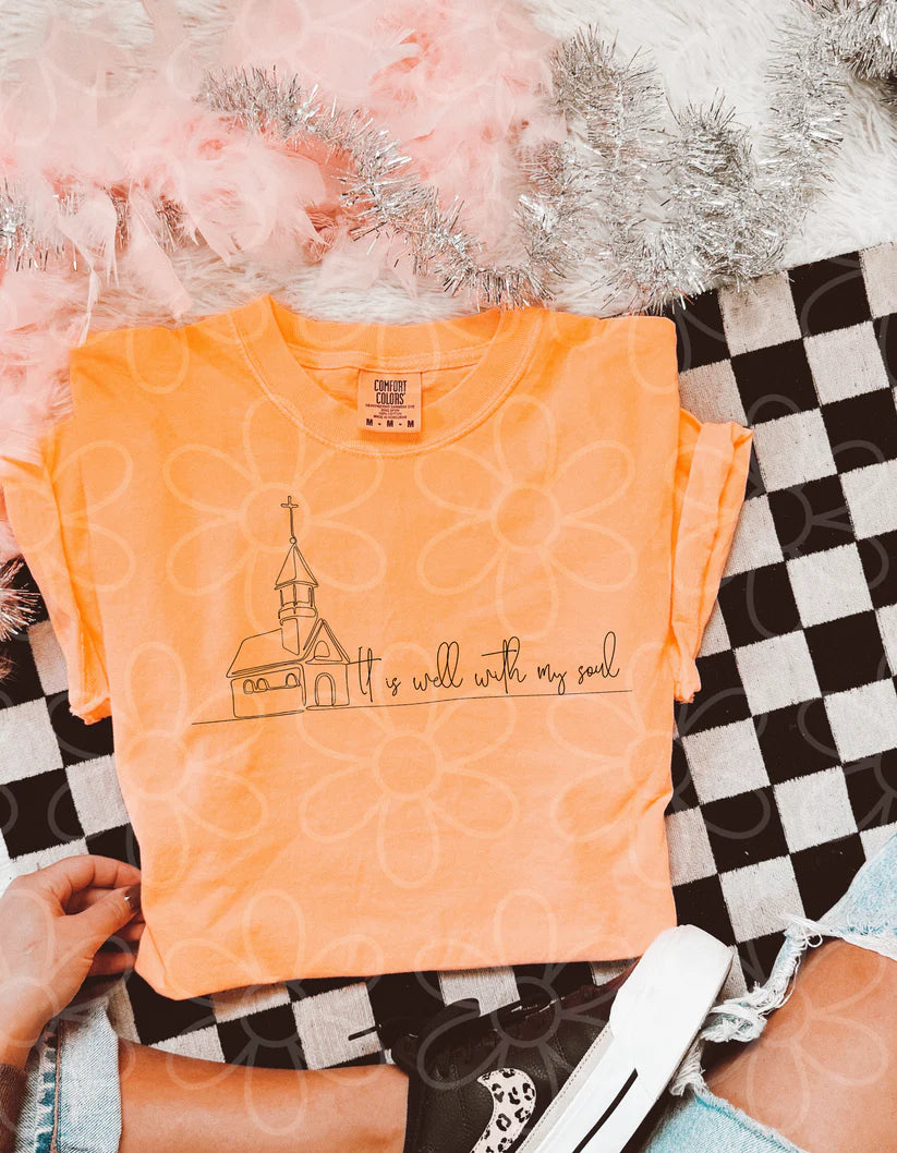 Church It Is Well With My Soul Black DTF Transfer