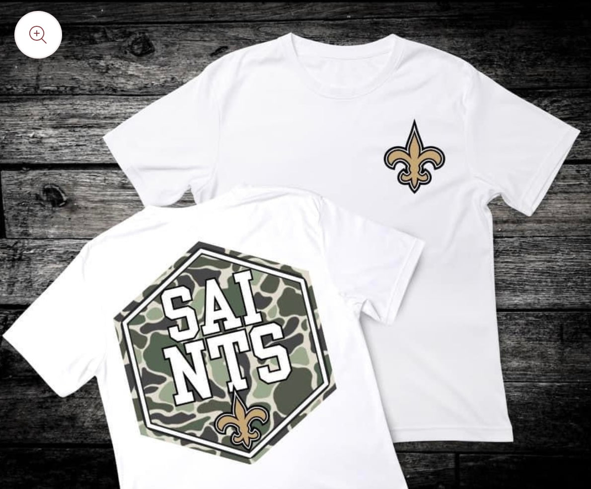 Front & Back Camo ‘Saints’ 🏈 DTF Transfer Only