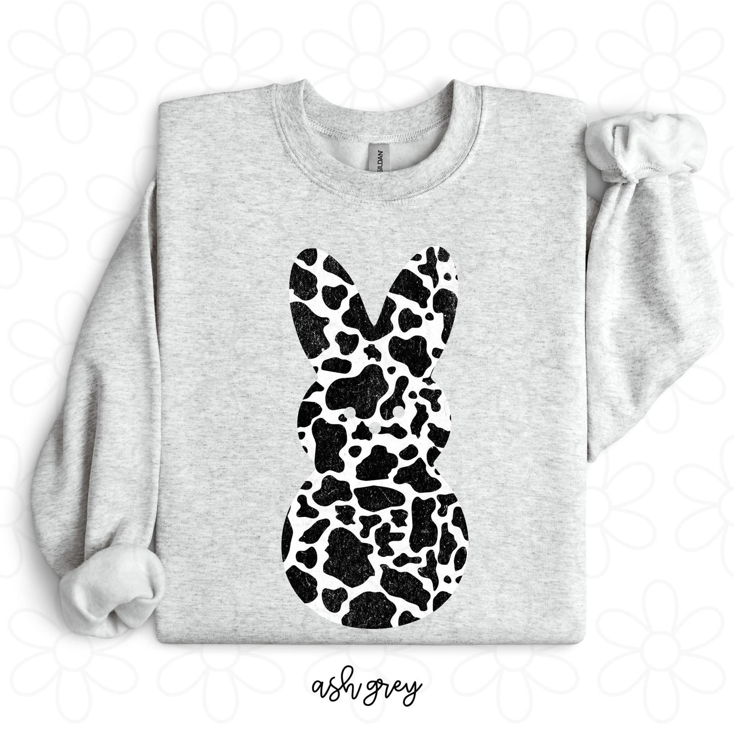 Cow Print Peep Bunny DTF Transfer