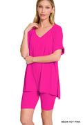 Zenana: Microfiber Biker Shorts Set