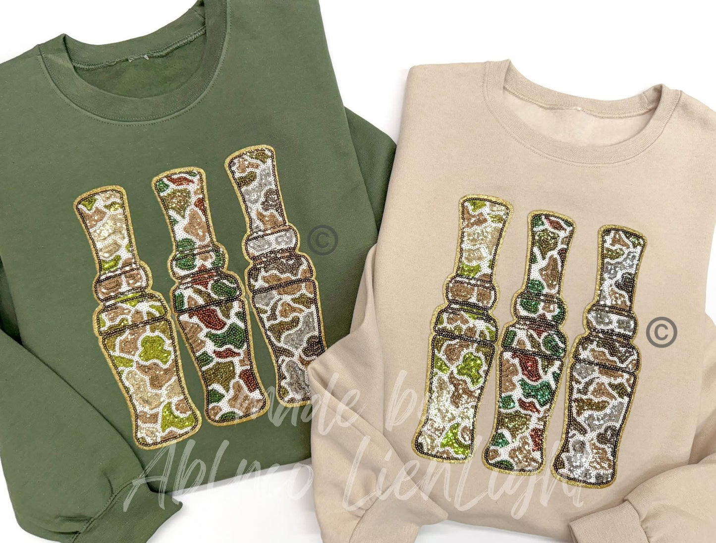 Camo Duck Call Sequin Patch Sweatshirt