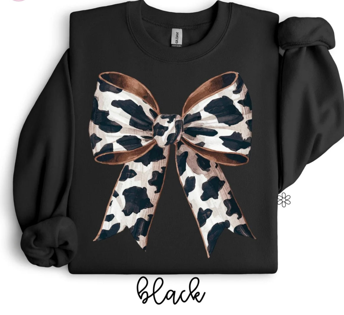 Cow Print Bow Tee