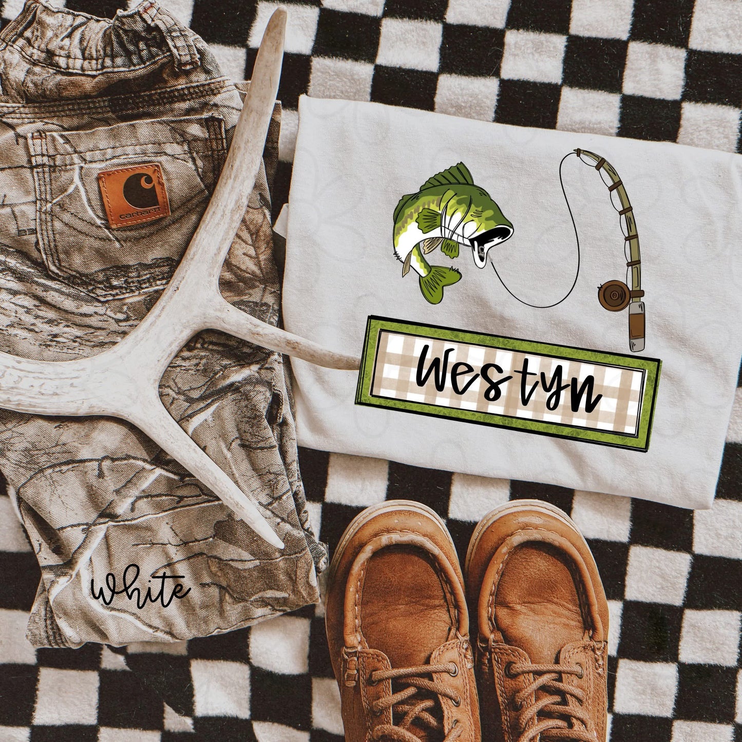 Custom Name Fishing DTF Transfer