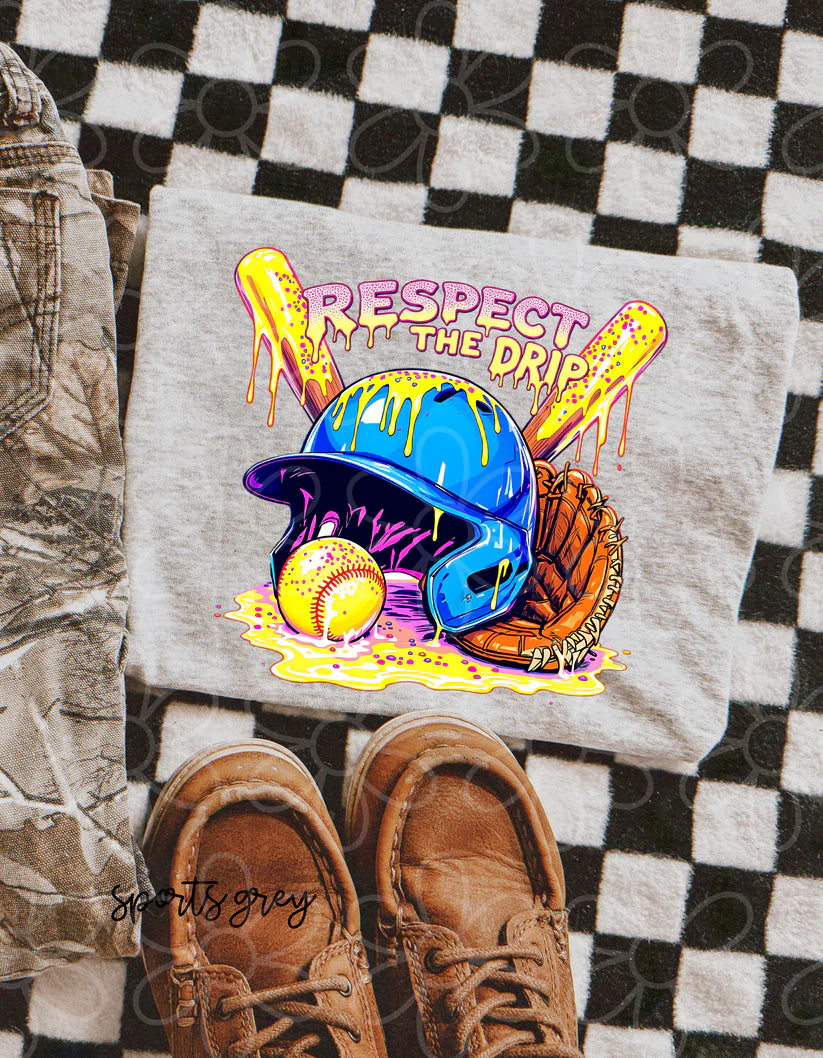 Respect The Drip Softball DTF Transfer