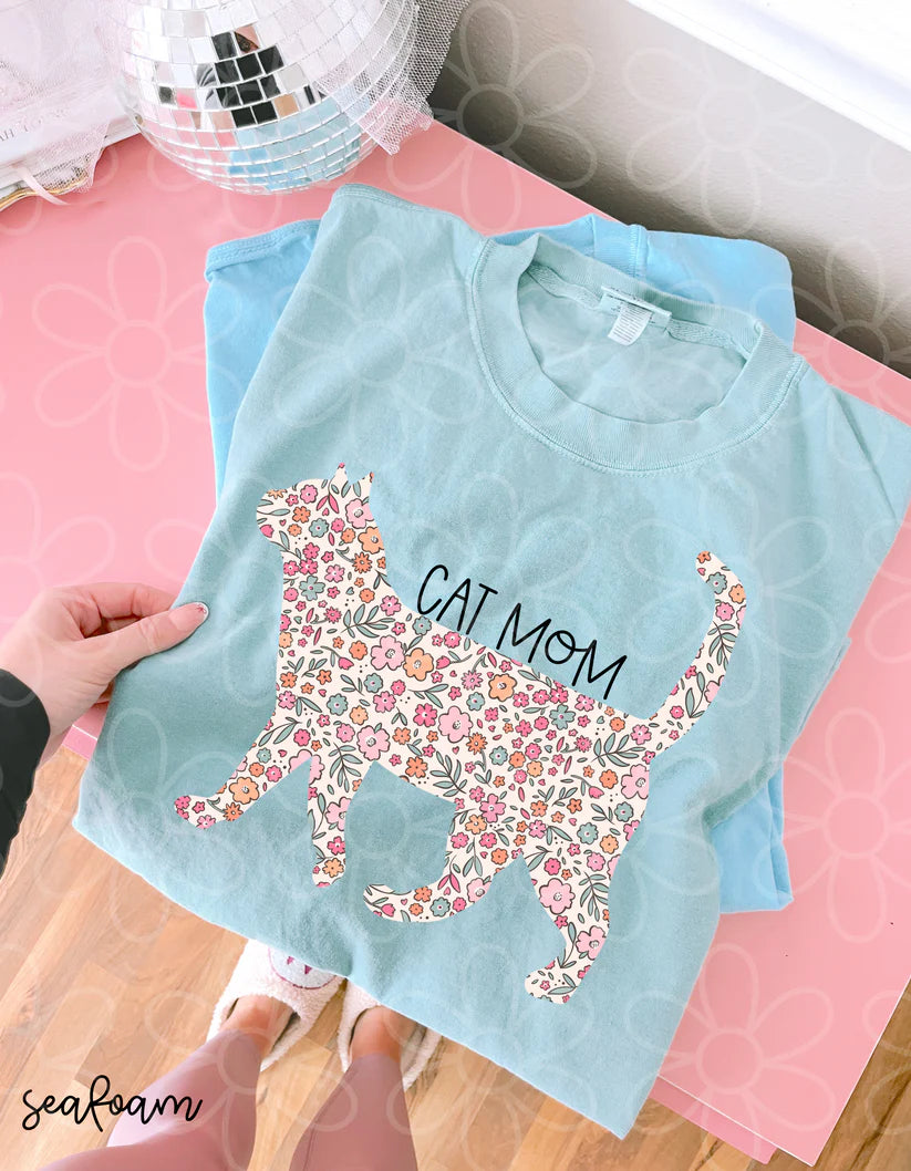 Floral Cat Mom DTF Transfer