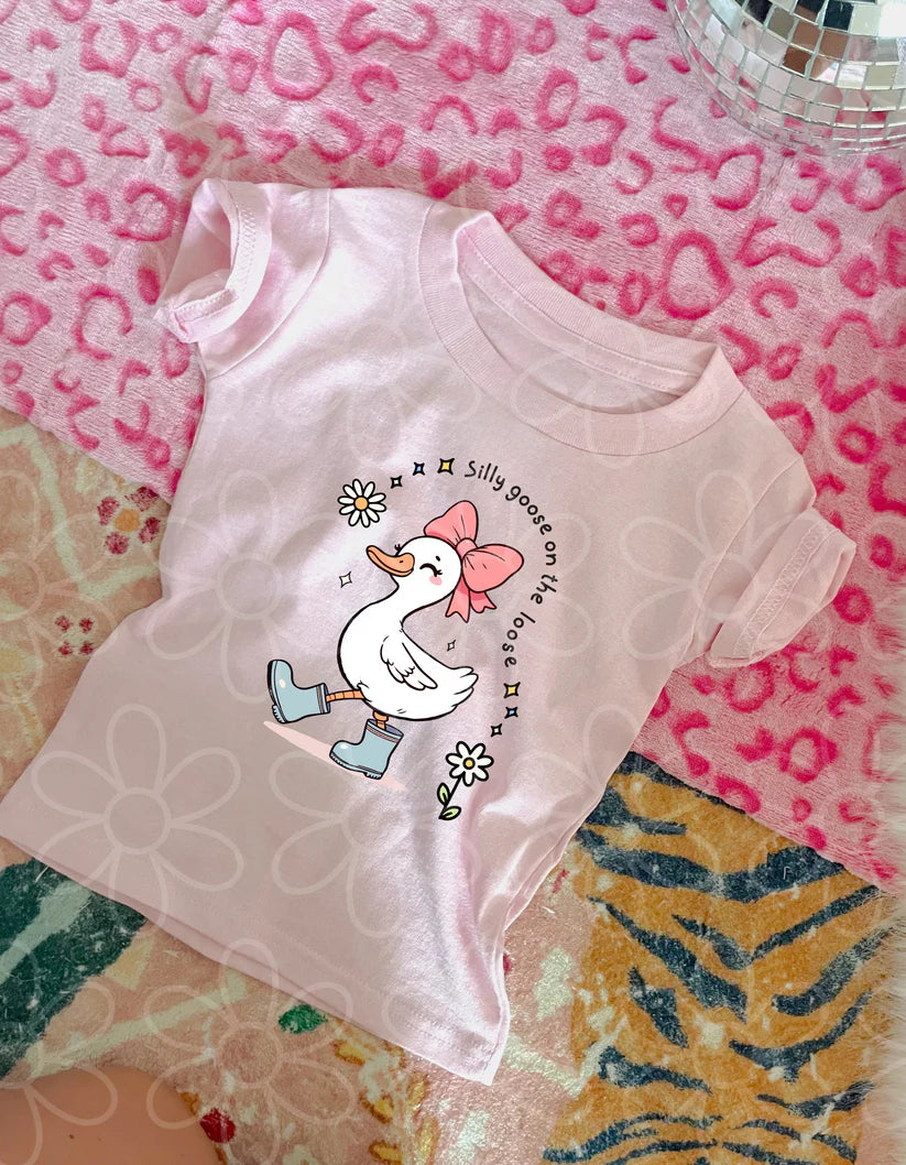 Silly Goose On The Loose Blue Boots DTF Transfer