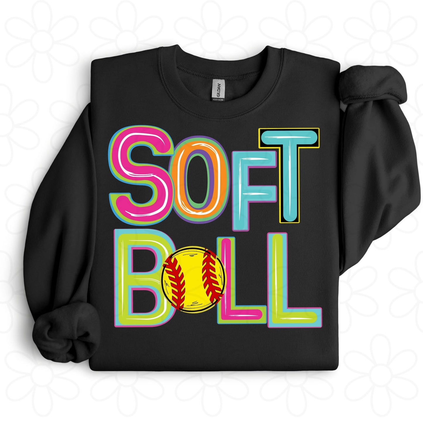 Colorful Softball DTF Transfer