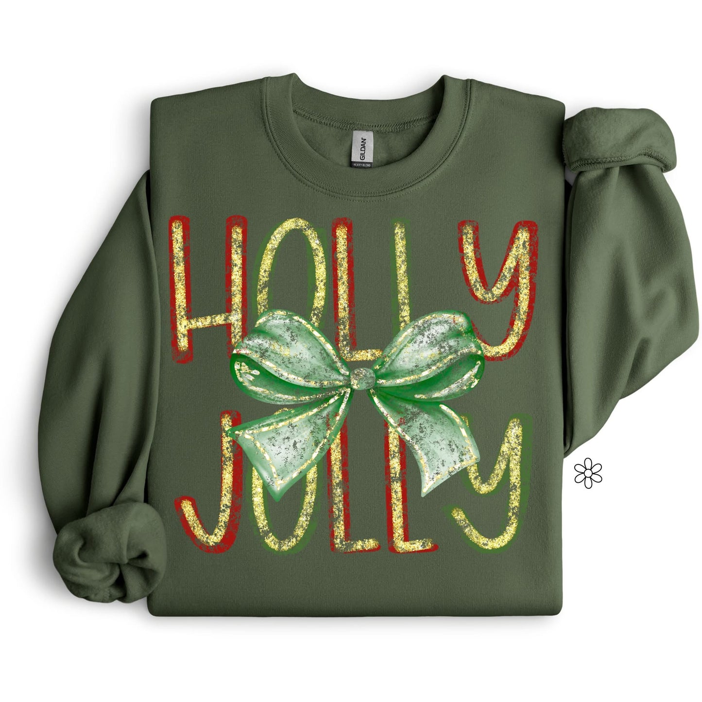 Green & Red Holly Jolly ð DTF Transfer Only