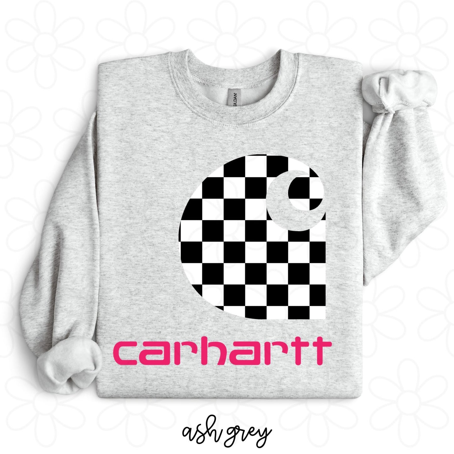 Carhartt Black & White Checkered DTF Transfer