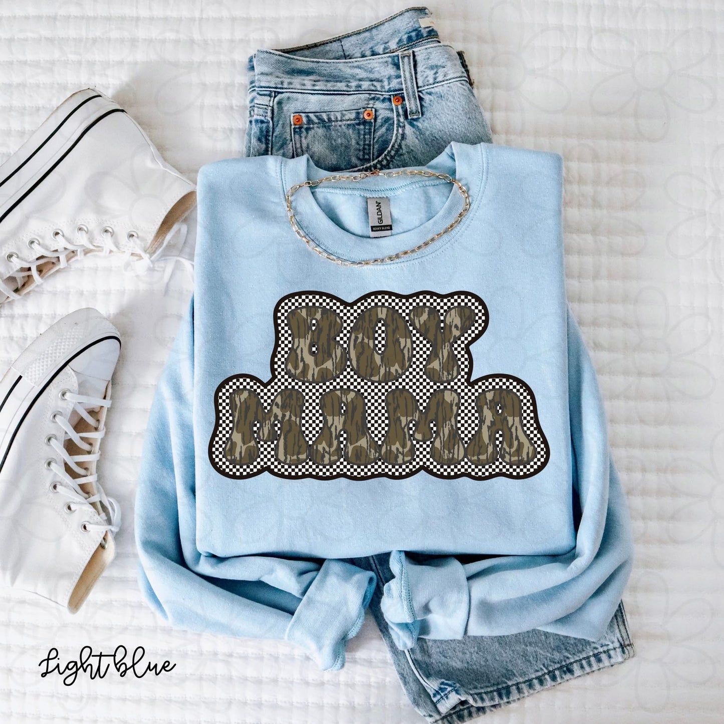 Camo Checkered Boy Mama Tee