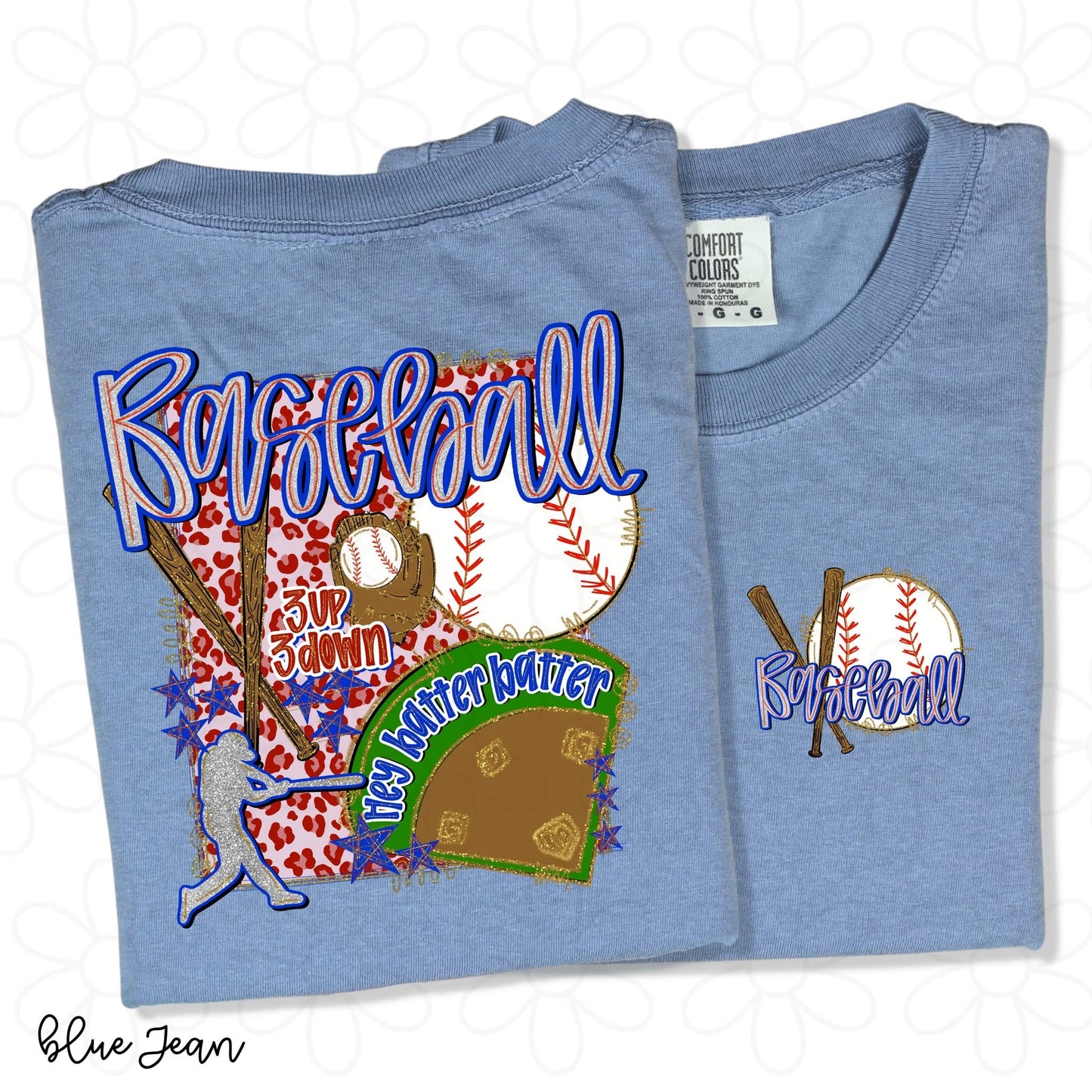 Leopard Gold Glitter Baseball DTF Transfer