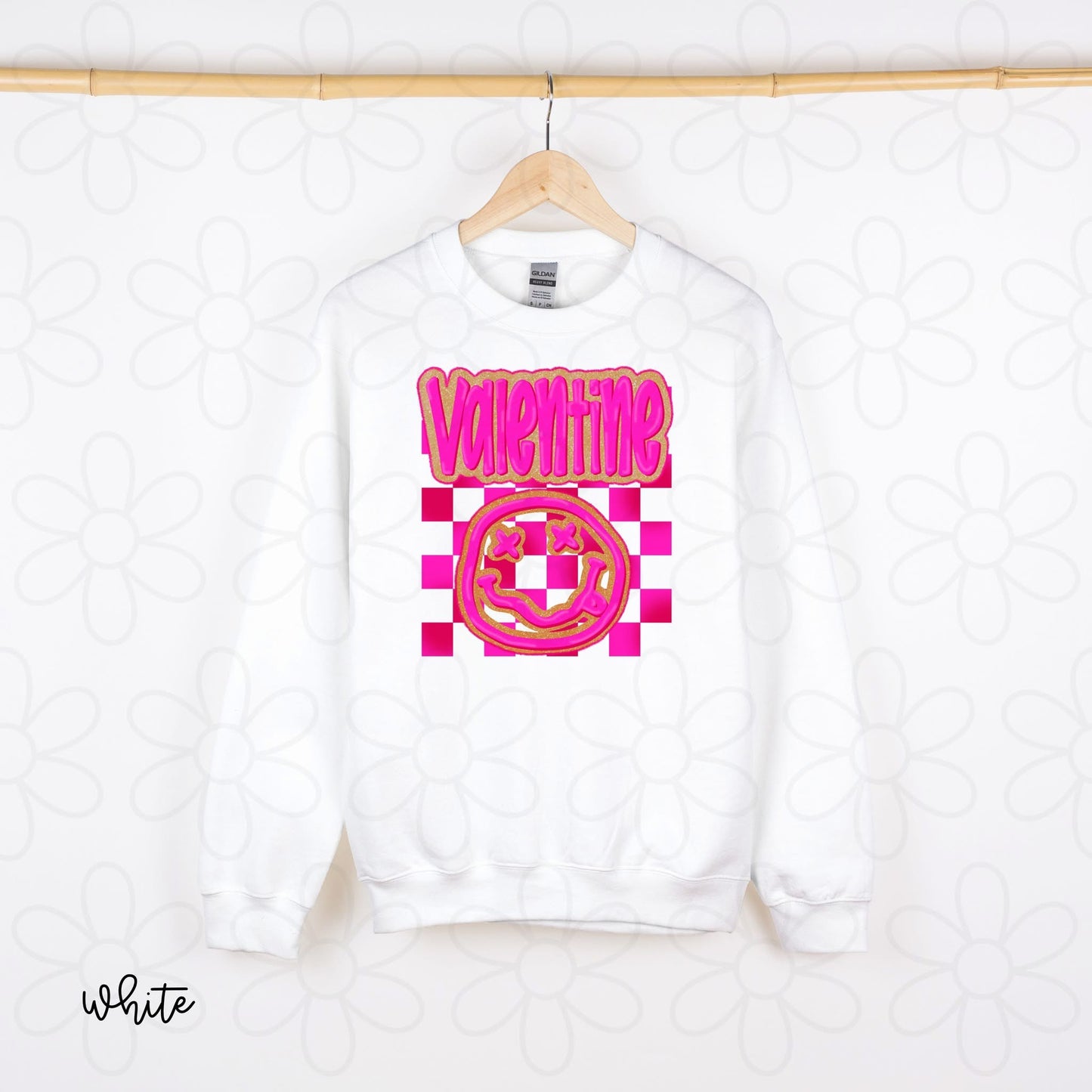 Valentine Neon Smiley DTF Transfer