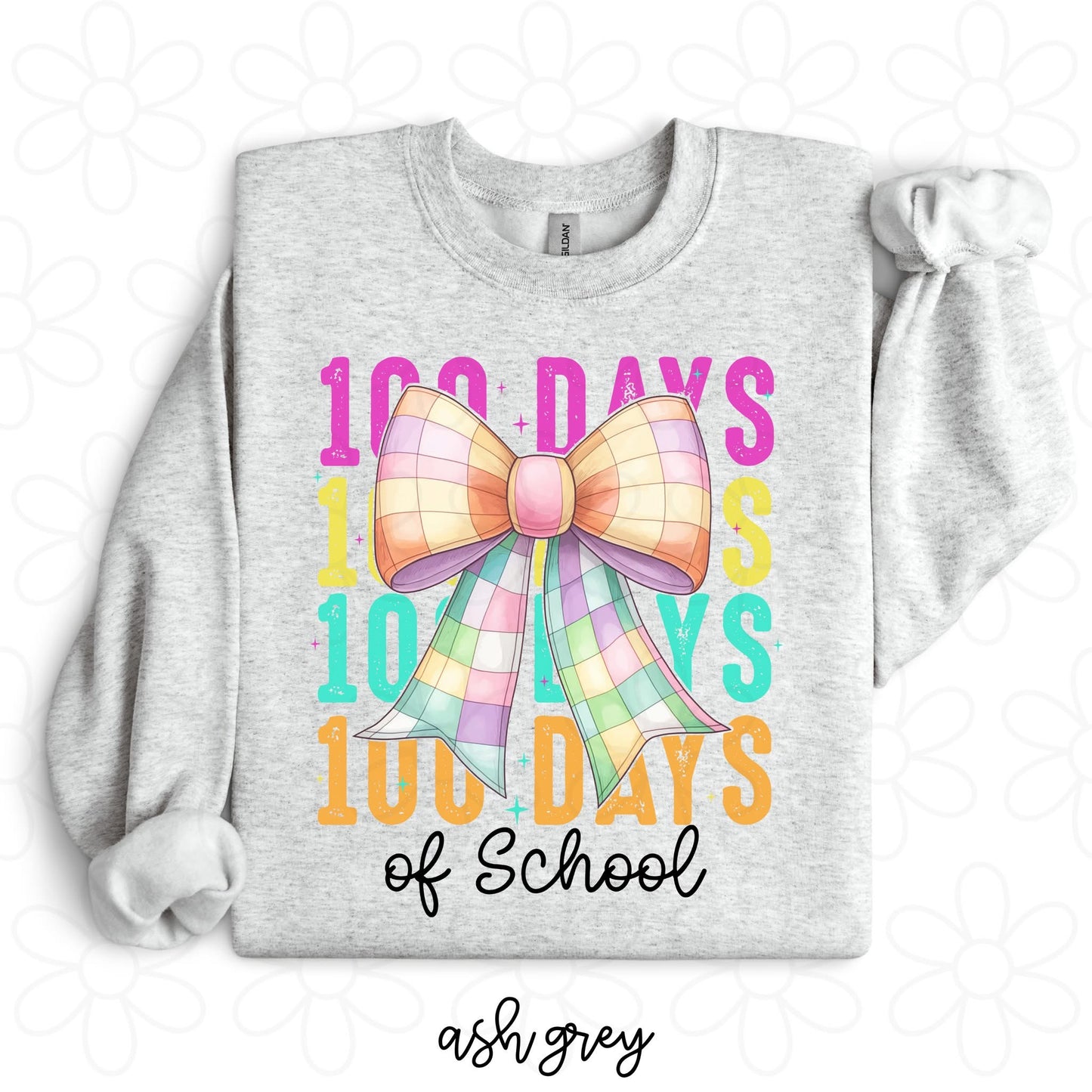 100 Days Of School Colorful Bow DTF Transfer