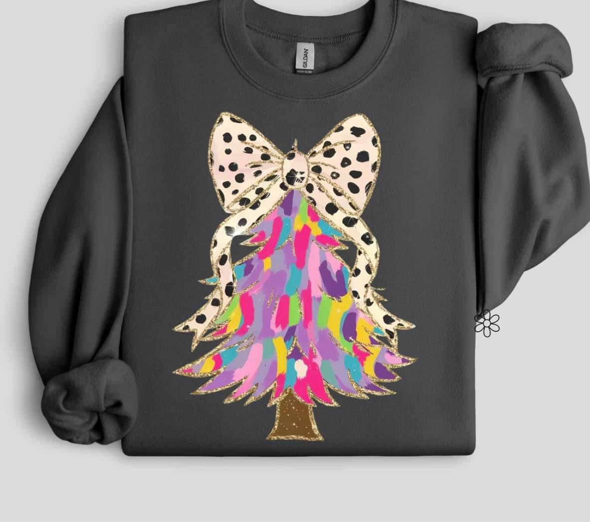 Watercolor Dalmation Christmas Tree Tee
