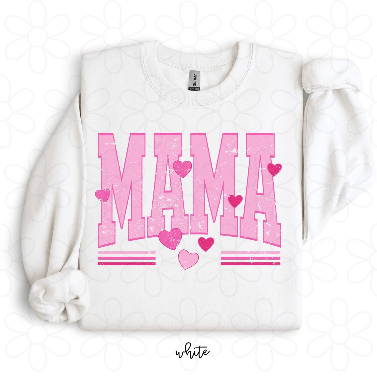 Pink Varsity MaMa Hearts DTF Transfer