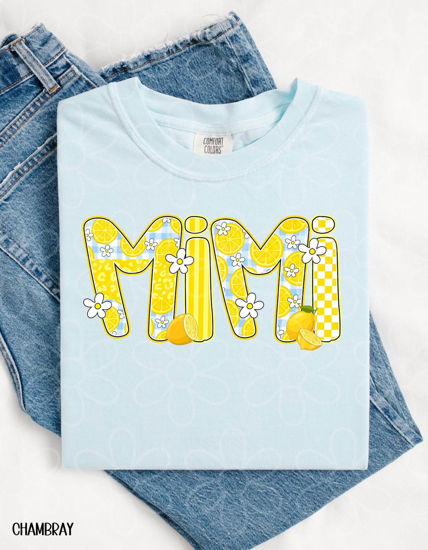 Lemon Gingham Names - Multiple Options - No Customs DTF Transfer