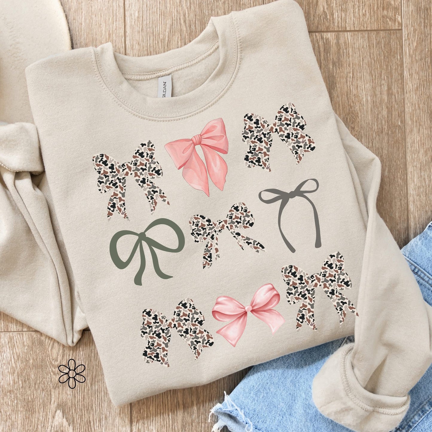 Pink & Camo Bows DTF Transfer Only