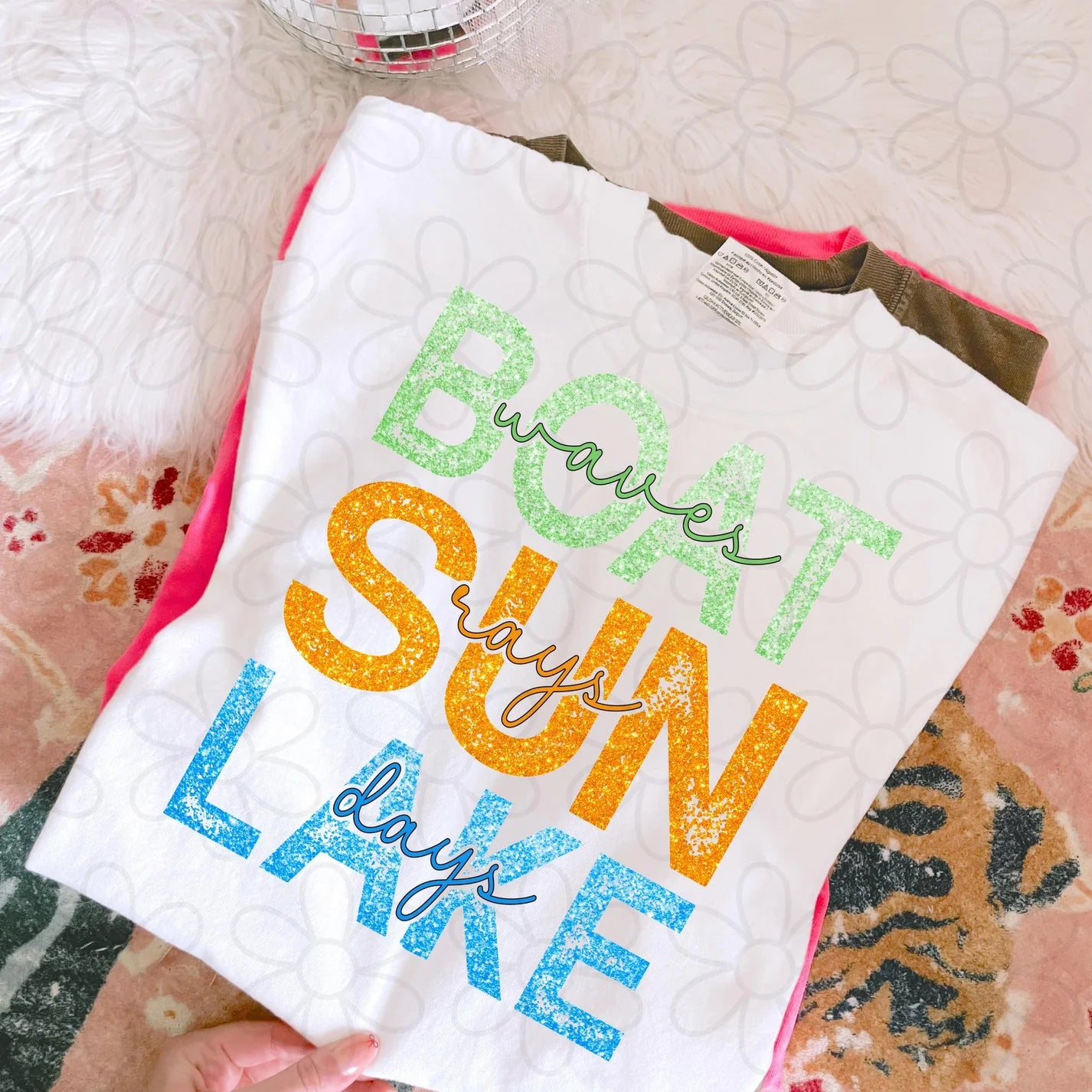 Boat Waves Sun Rays Lake Days DTF Transfer