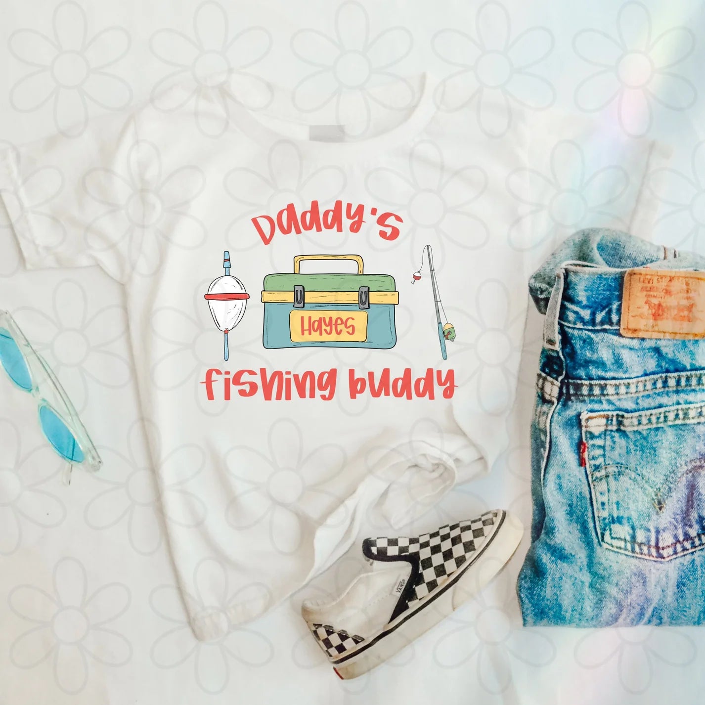 Boys Daddy's Fishing Buddy Custom Name DTF Transfer