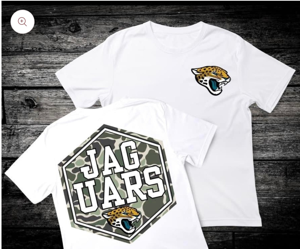 Front & Back Camo ‘Jaguars’ 🏈 DTF Transfer Only