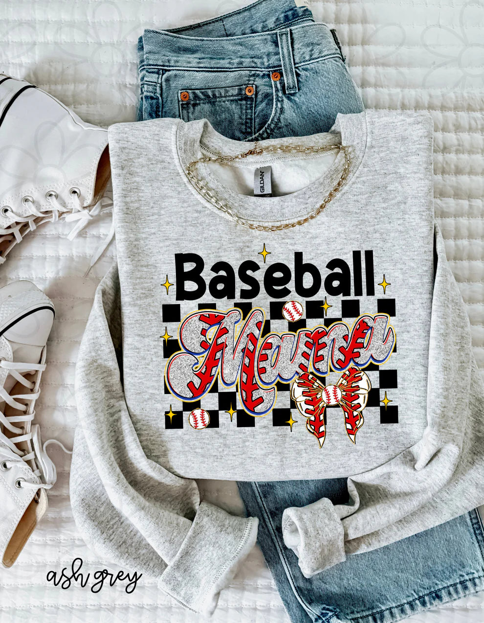 Checkered Baseball Mama DTF Transfer