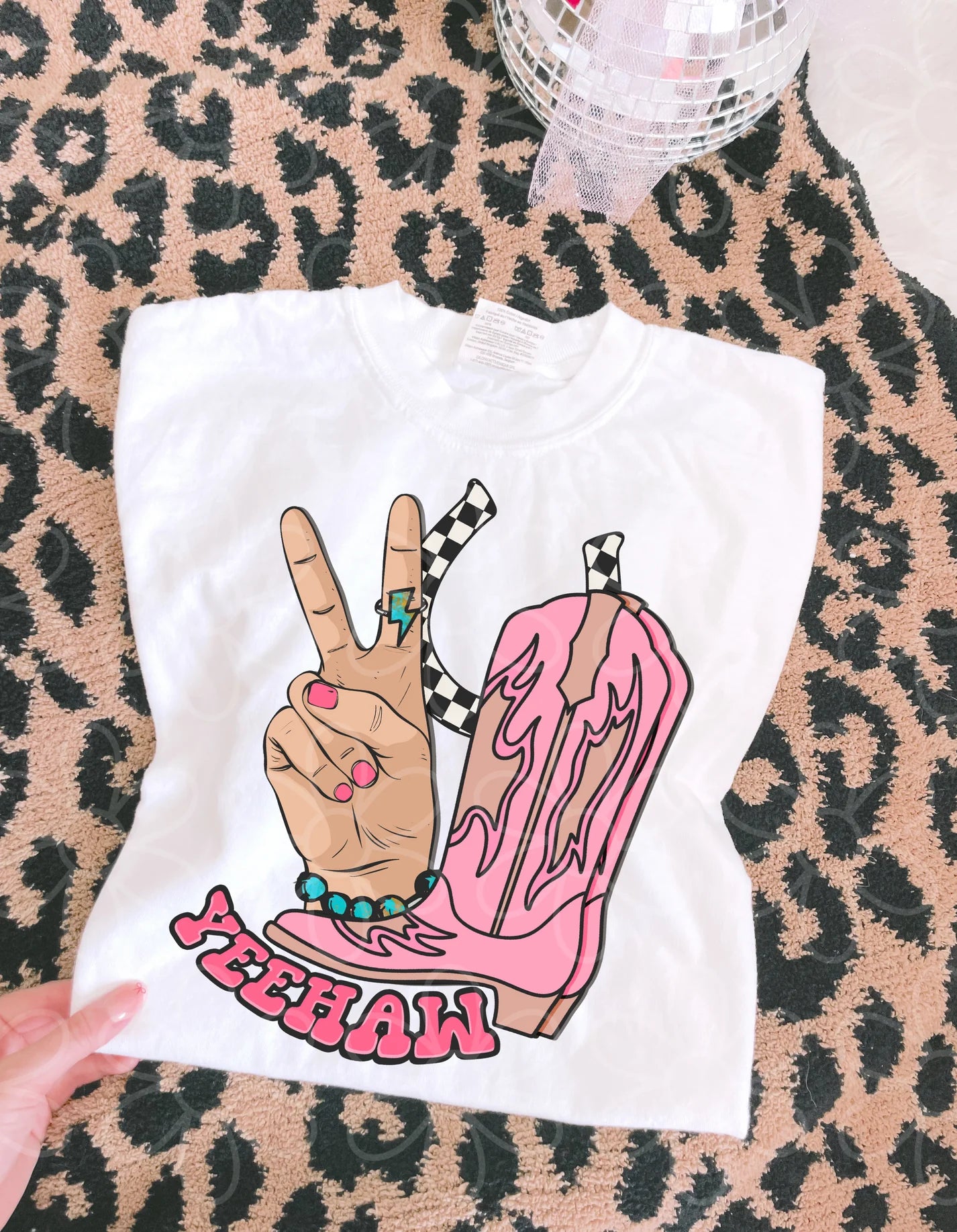 Checkered Pink Yeehaw DTF Transfer