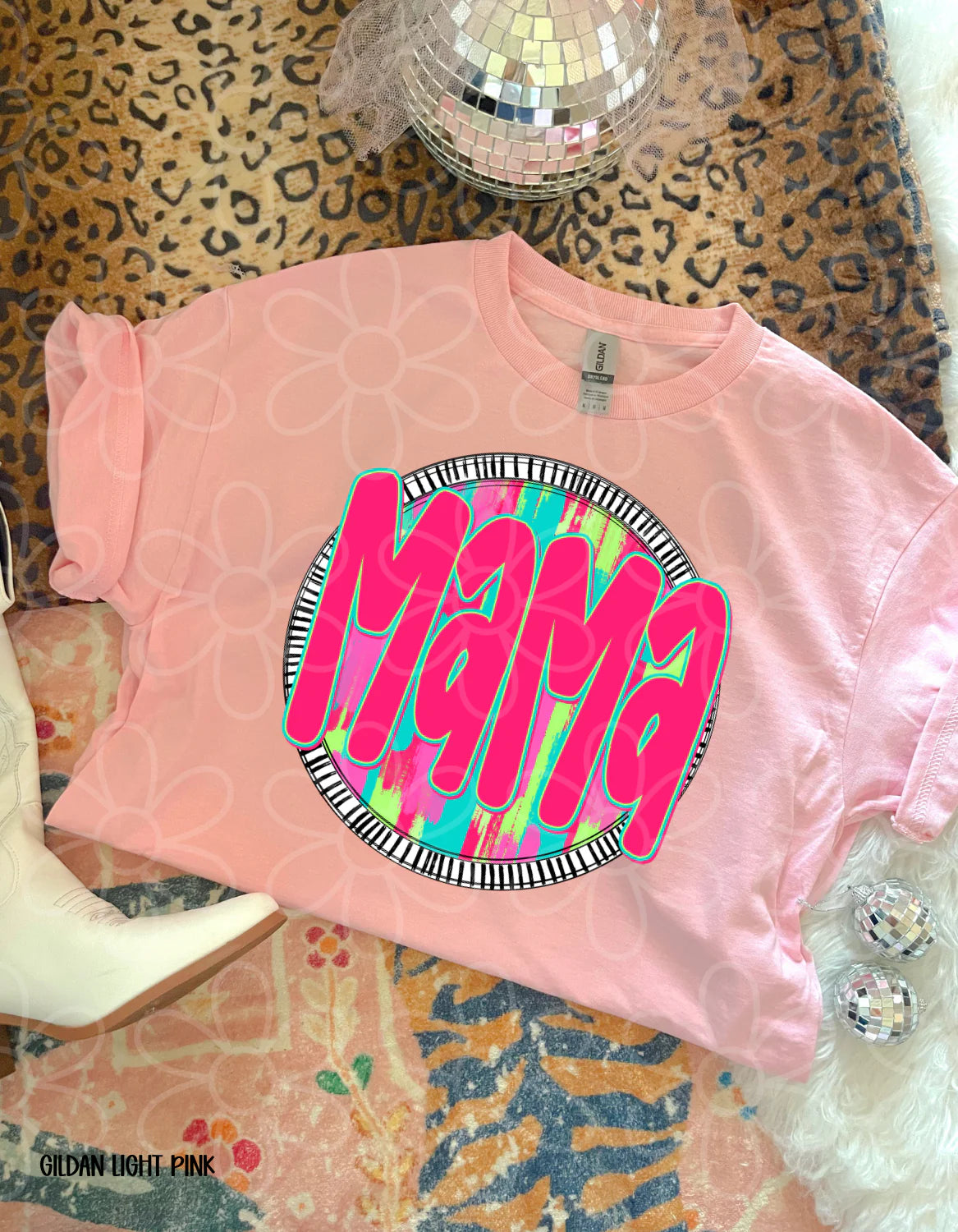 Circle Watercolor MaMa DTF Transfer