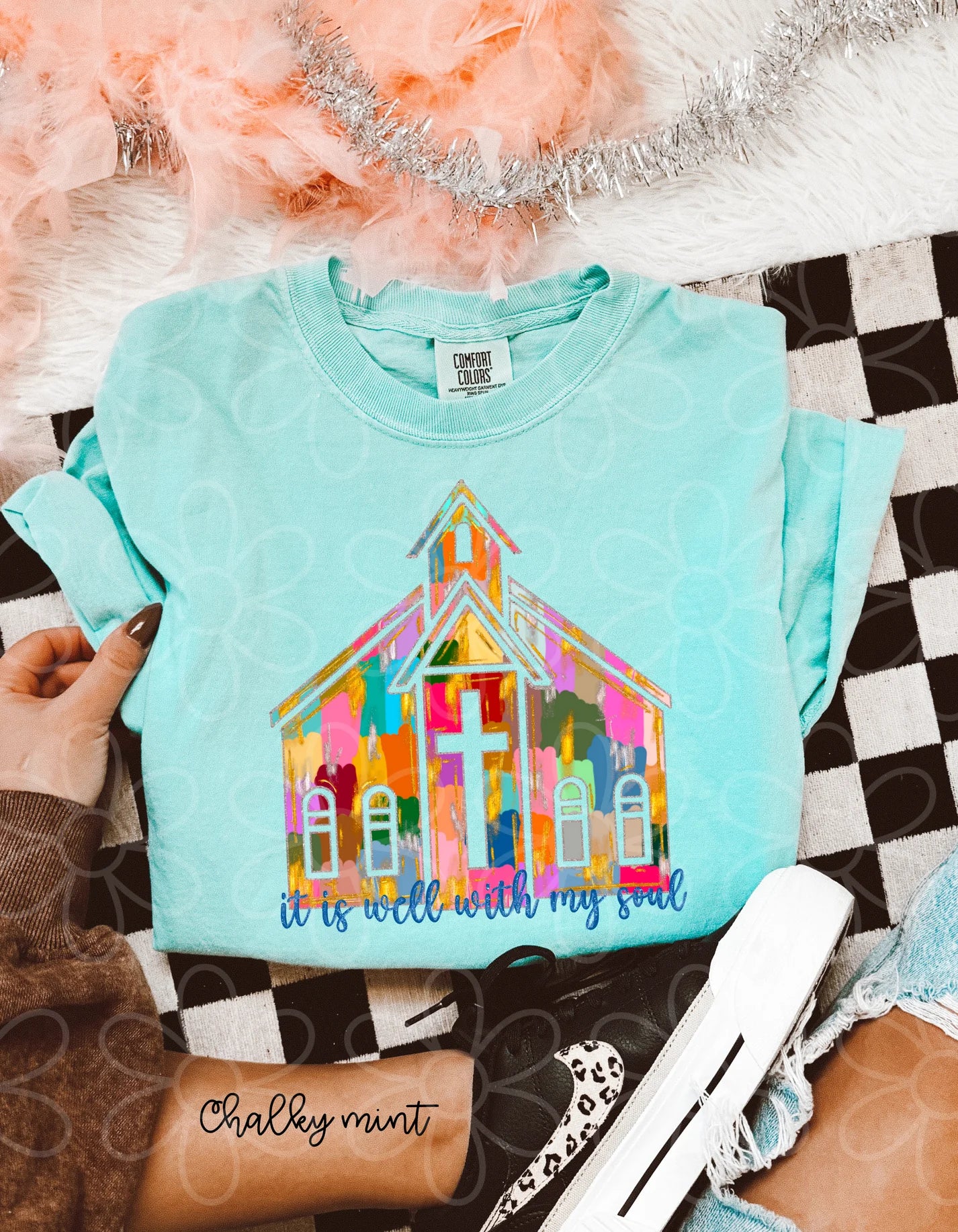 Colorful Brushstroke Church It Is Well With My Soul DTF Transfer