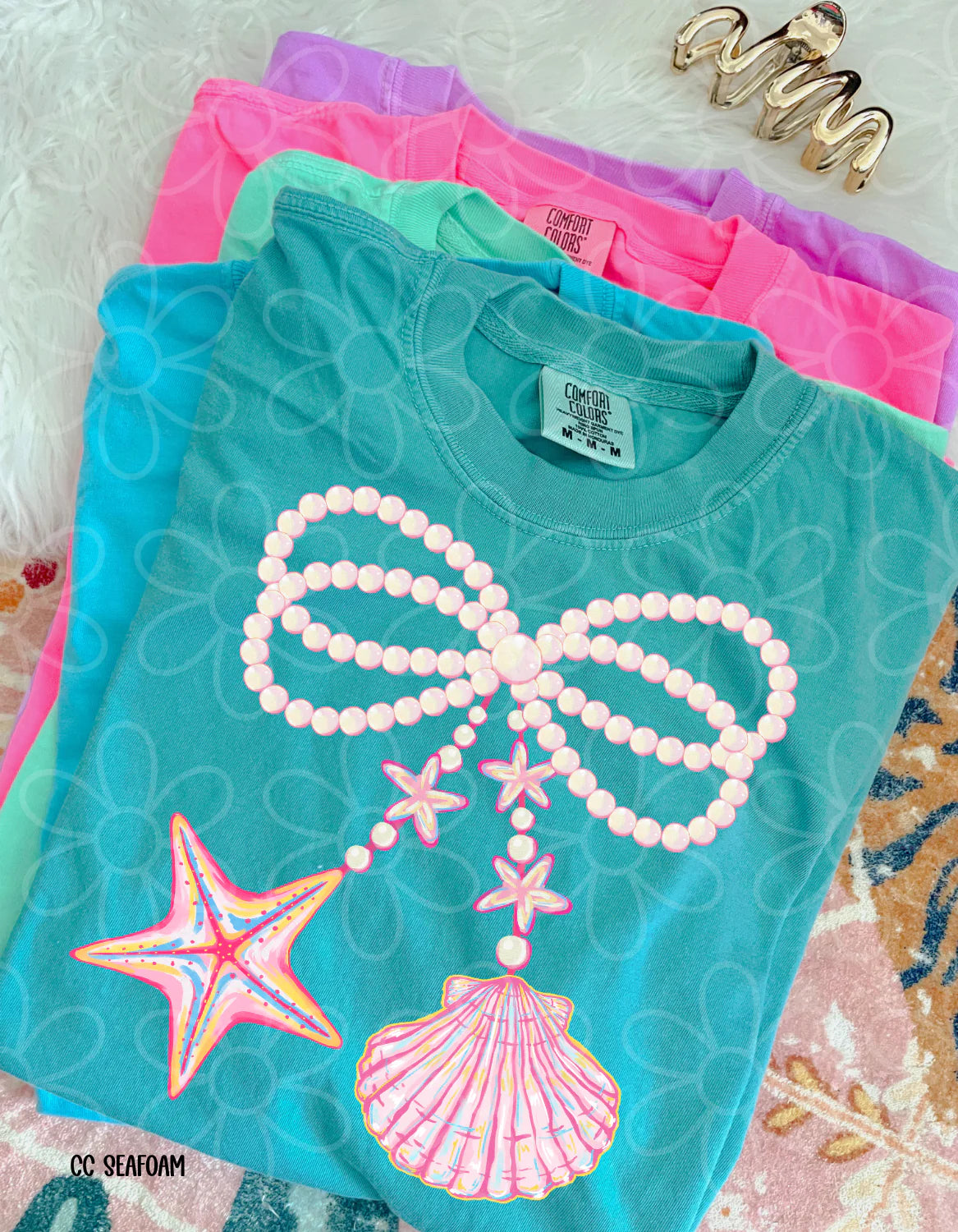 Coquette Shells Bow DTF Transfer