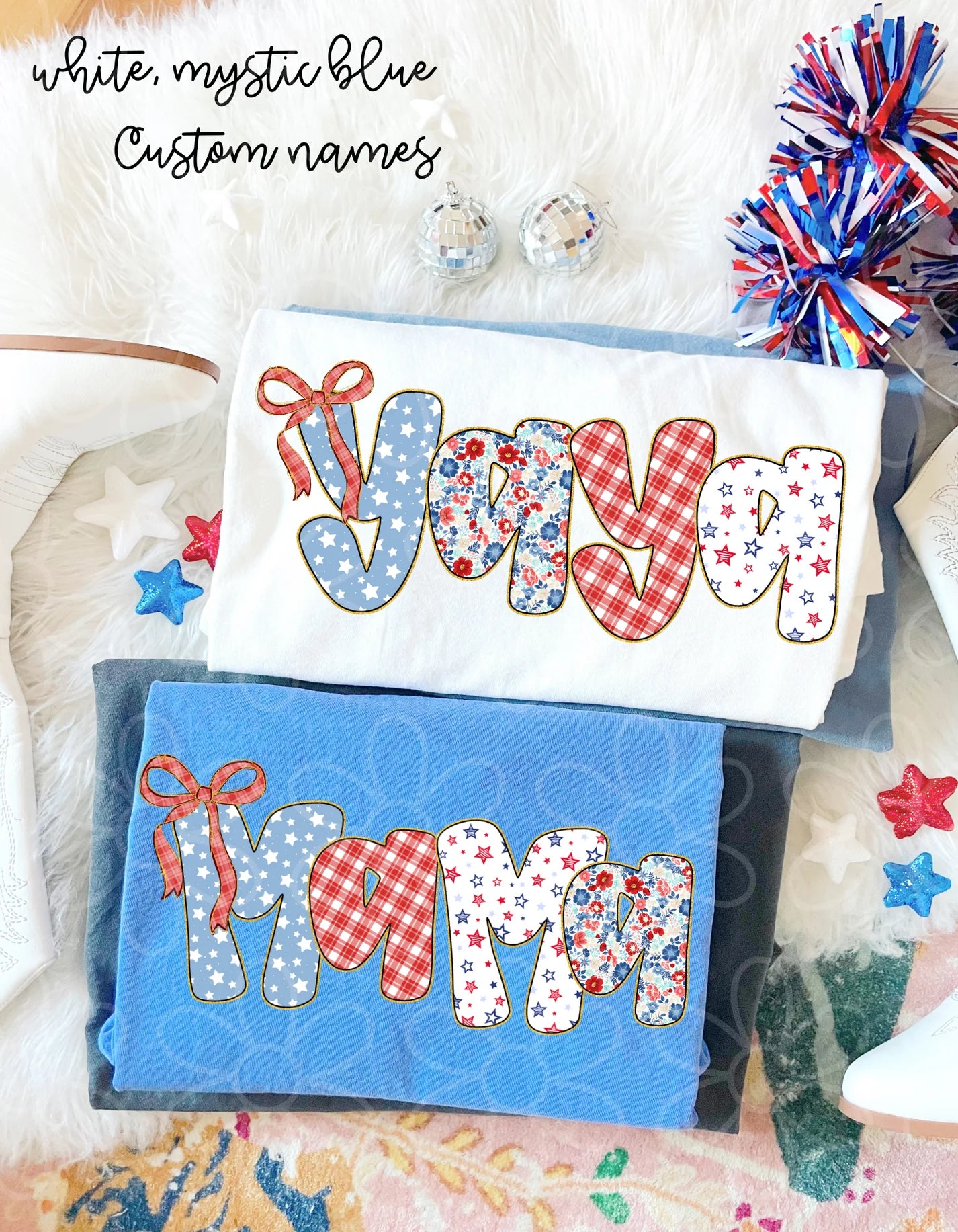 Custom 4th Of July Name DTF Transfer