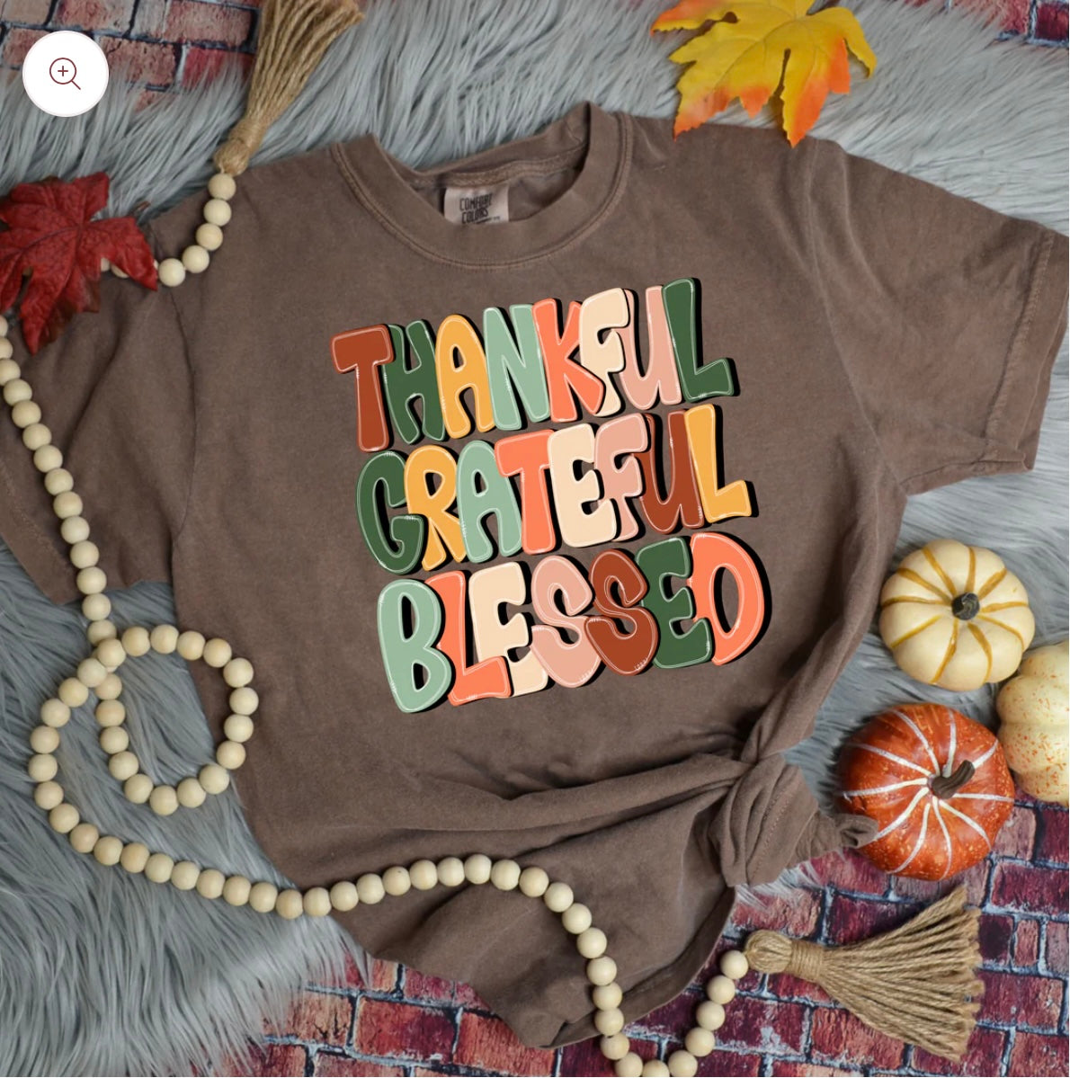 Thankful Grateful Blessed DTF Transfer Only