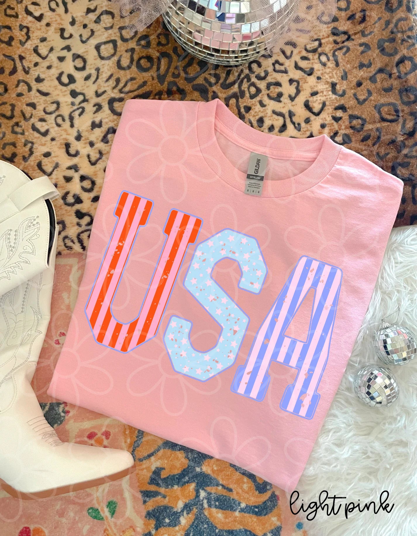 Distressed Bright Stripes USA DTF Transfer