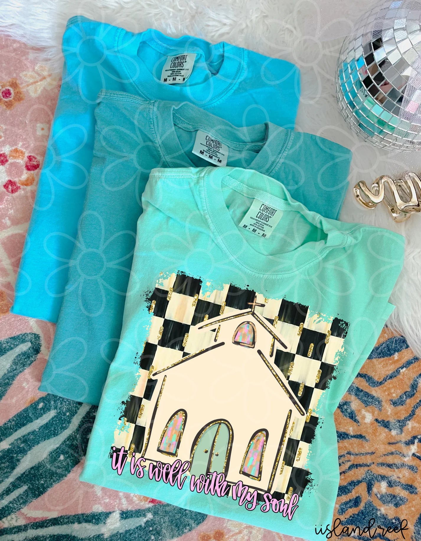 Distressed Checkered It Is Well With My Soul DTF Transfer