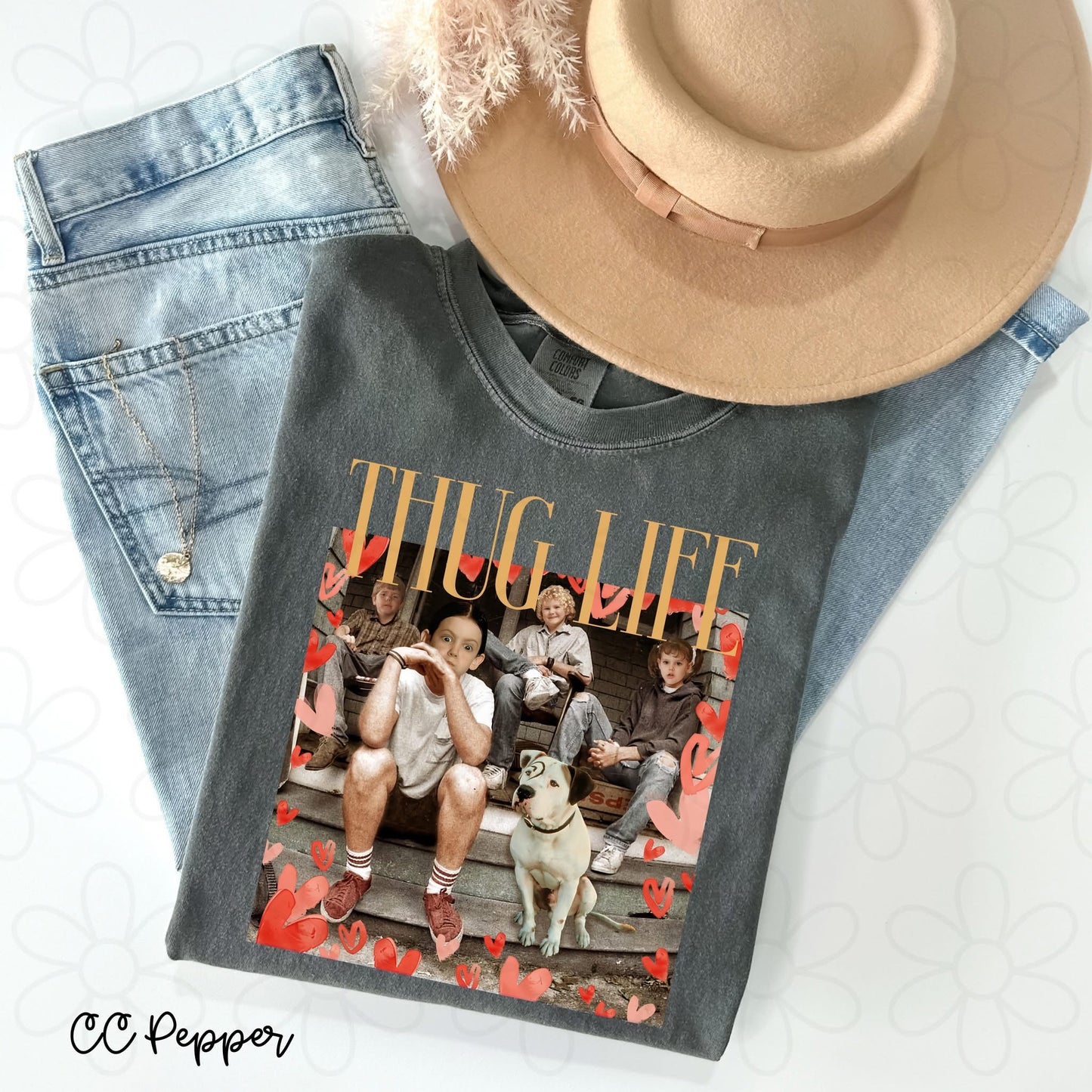 Thug Life Hearts DTF Transfer