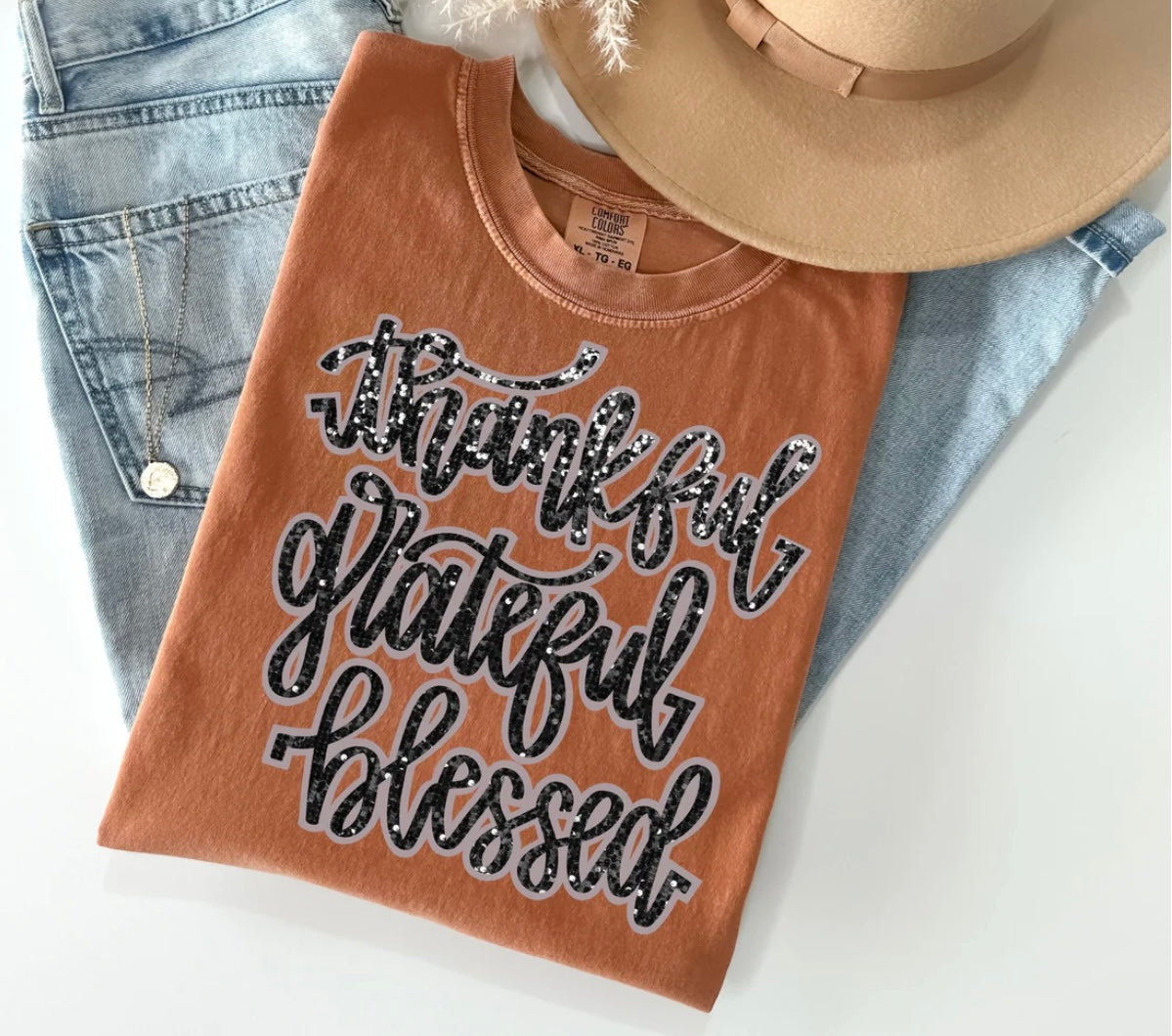 Thankful, Grateful, Blessed DTF Transfer Only