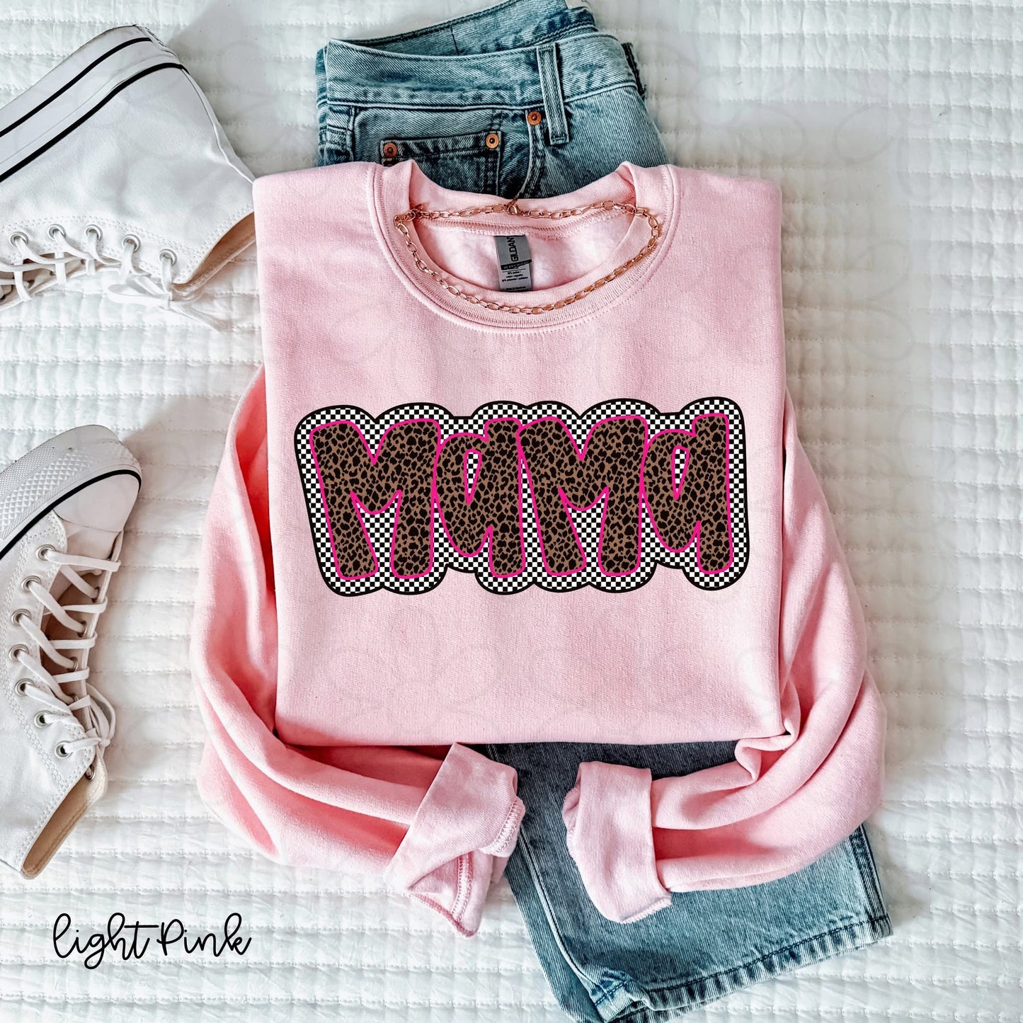 Leopard Checkered Mama Tee