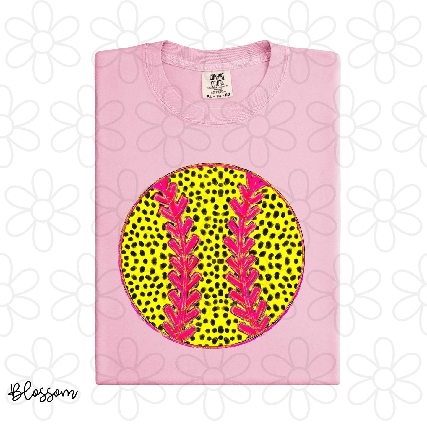 Youth Dalmatian Gold Glitter Softball Tee