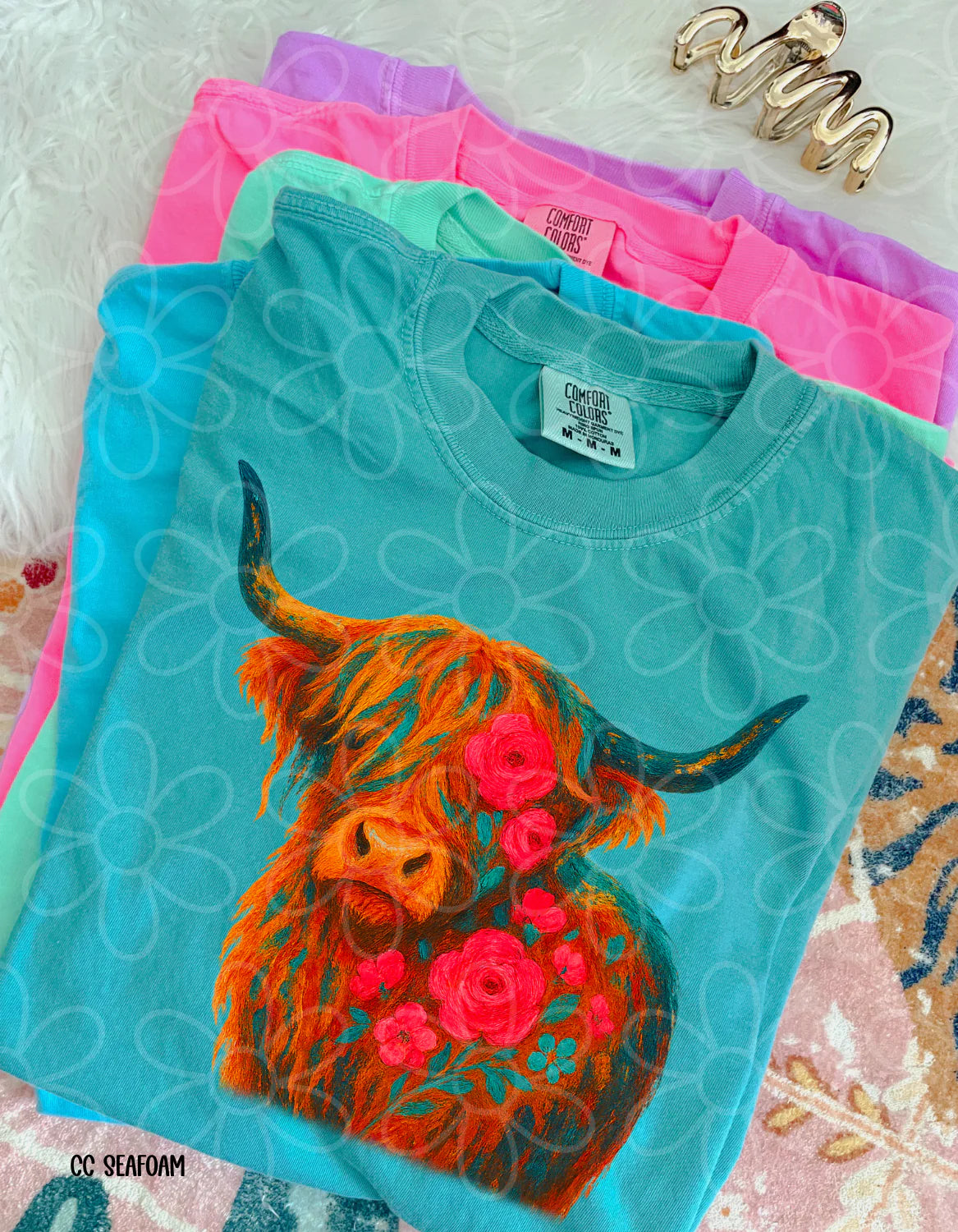 Floral Bull DTF Transfer