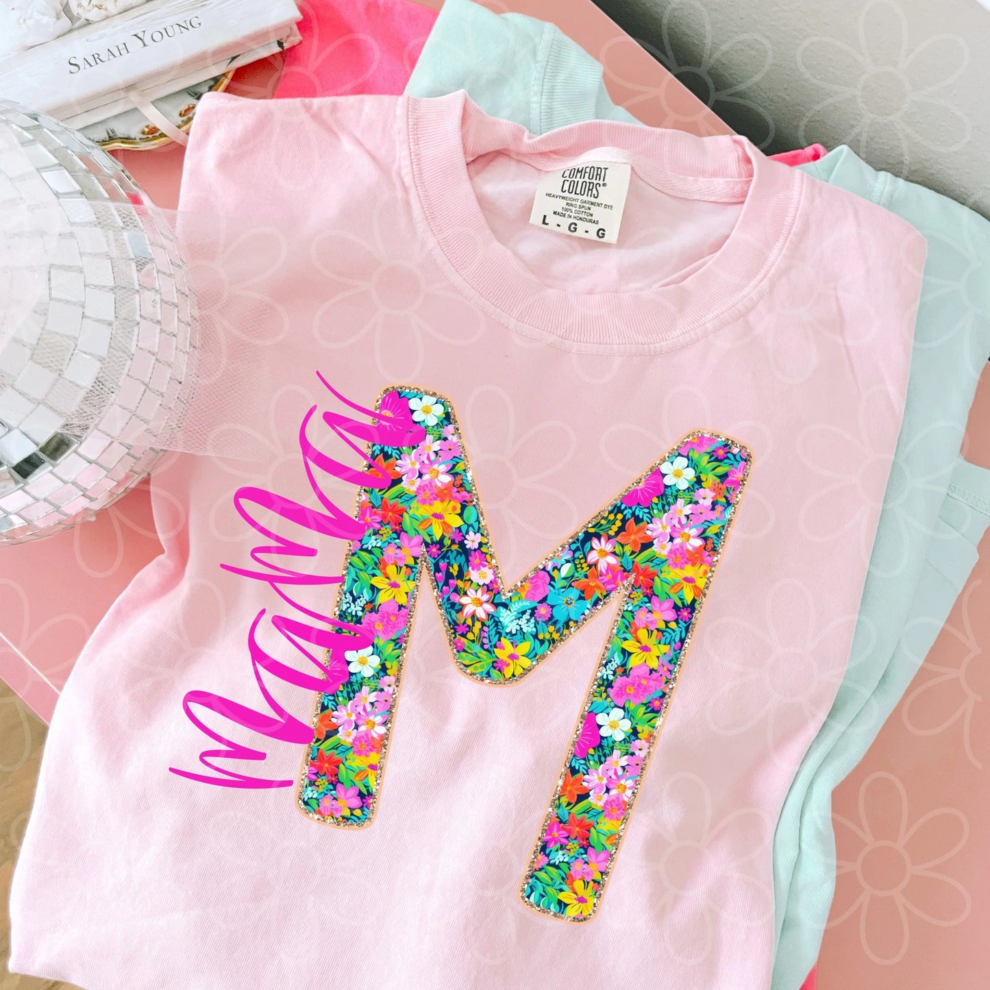 Floral Golf Glitter Mama DTF Transfer