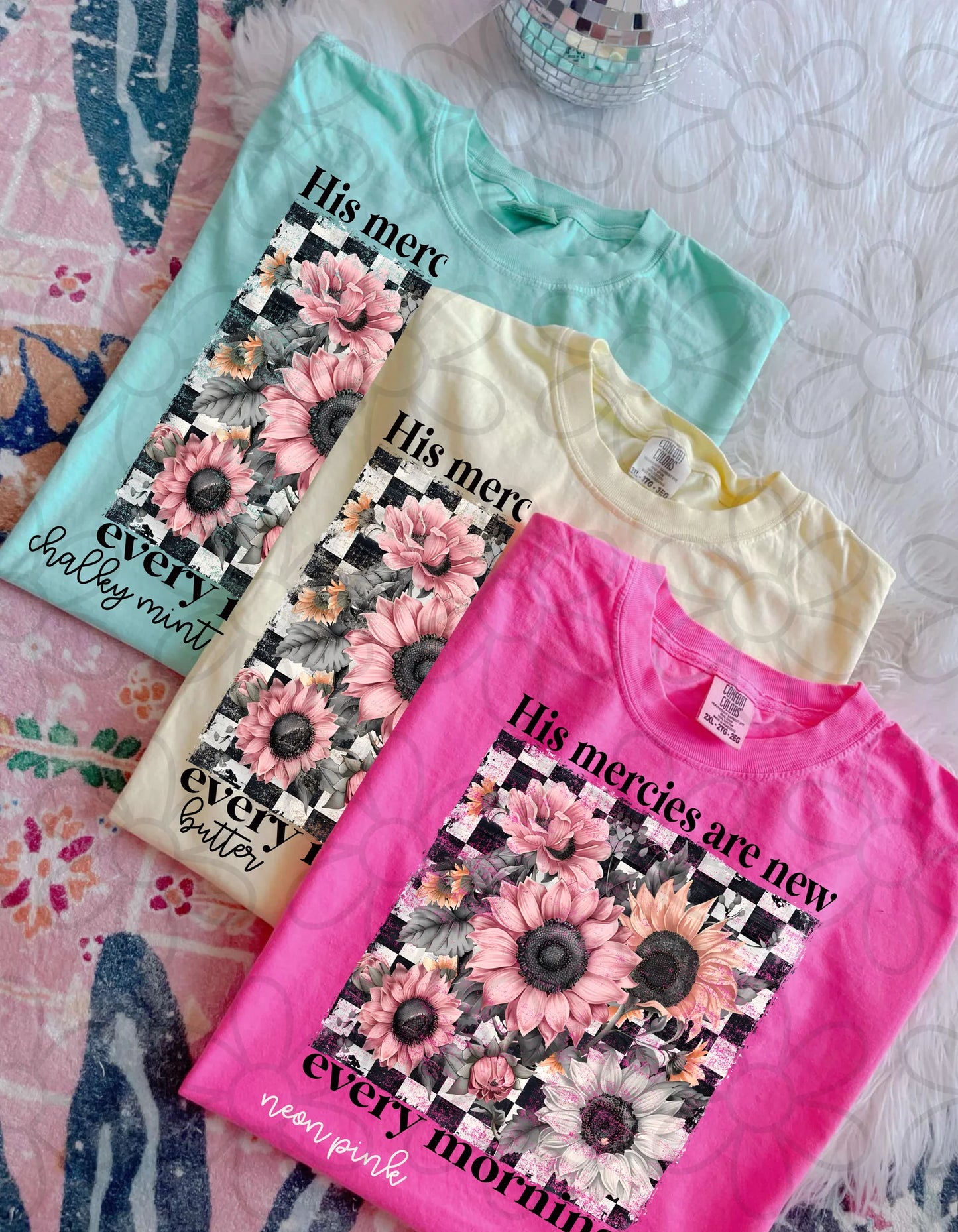 Floral His Mercies Are New Every Morning DTF Transfer