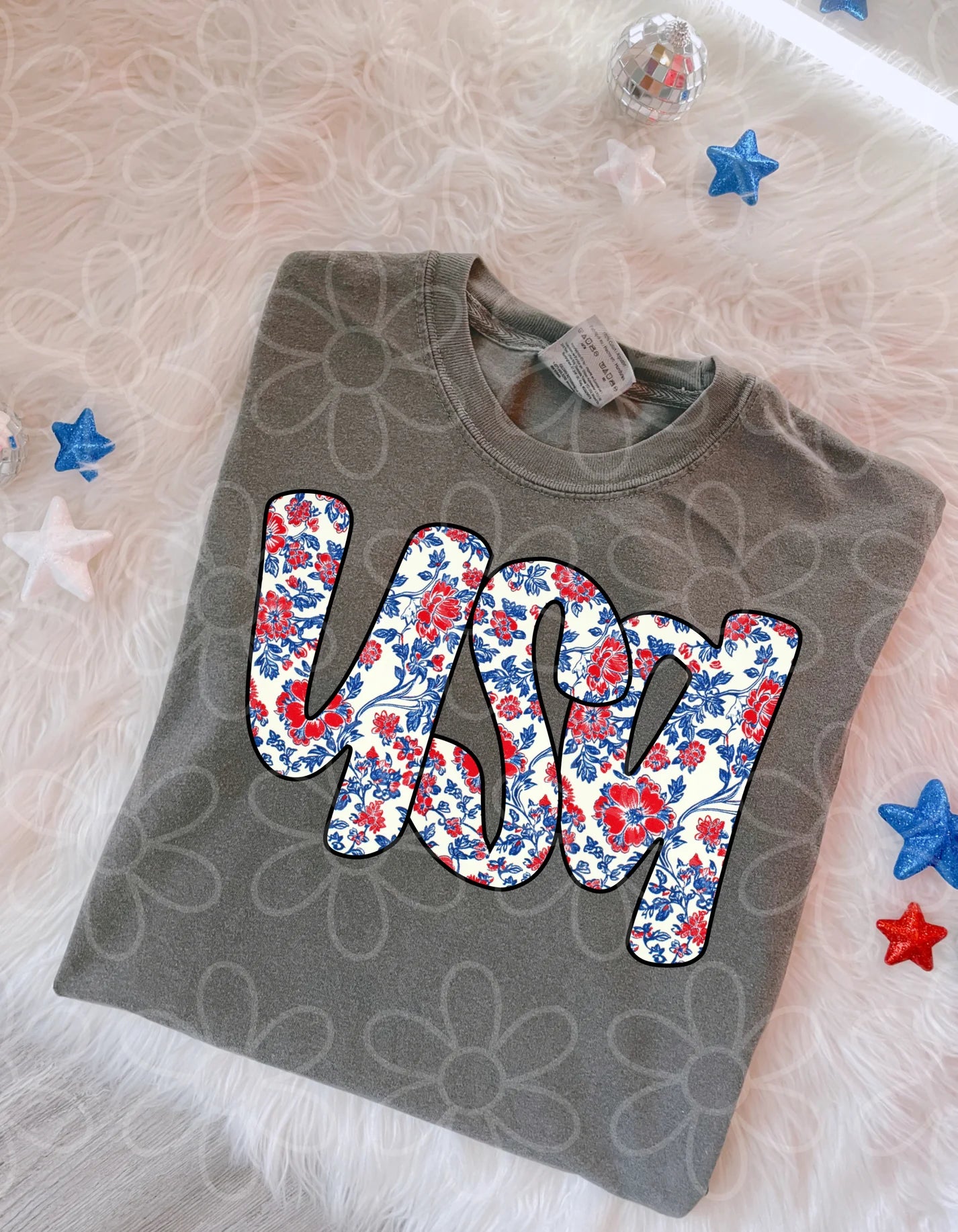 Floral USA DTF Transfer