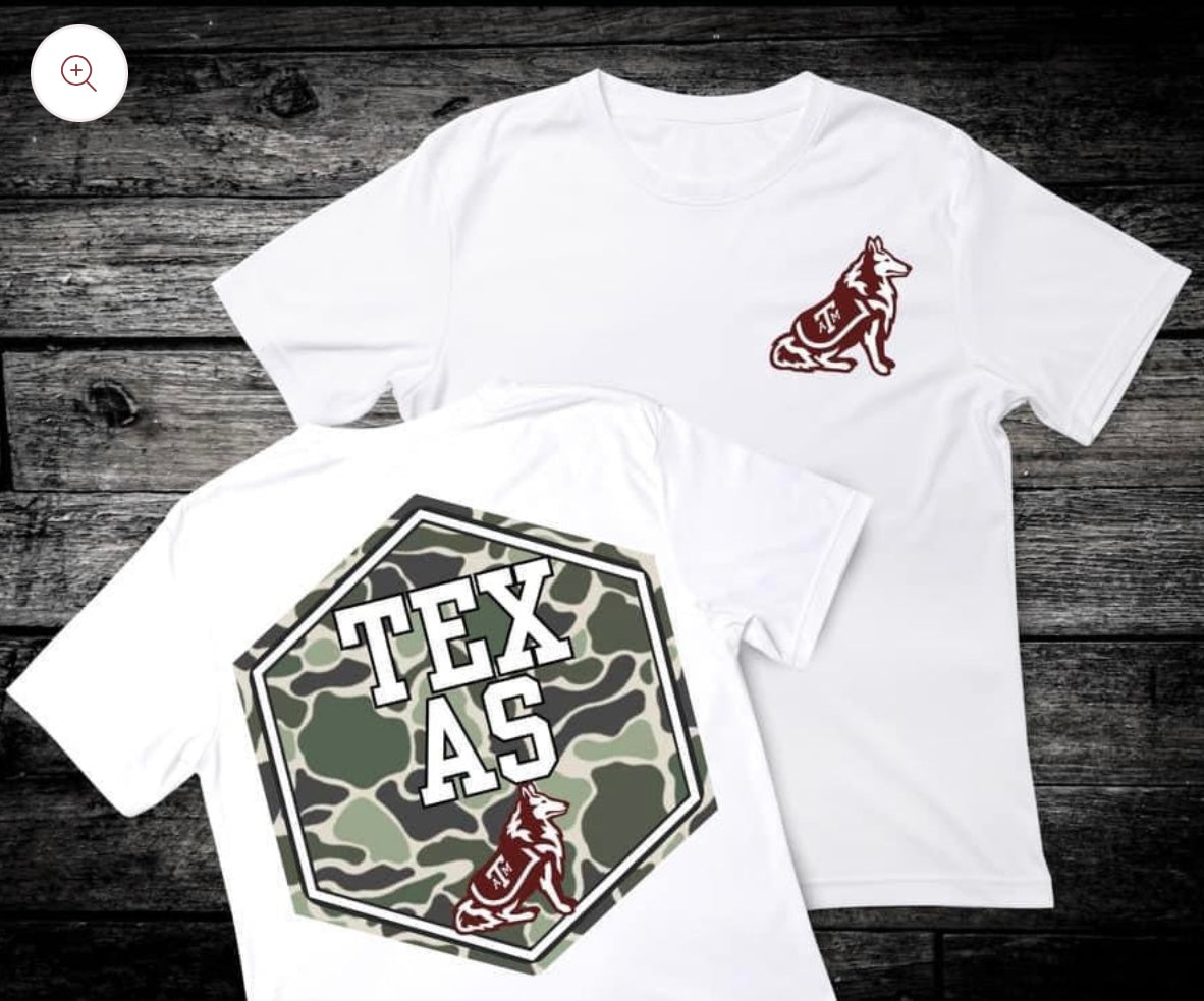 Front & Back Camo ‘Texas’ 🏈 DTF Transfer Only