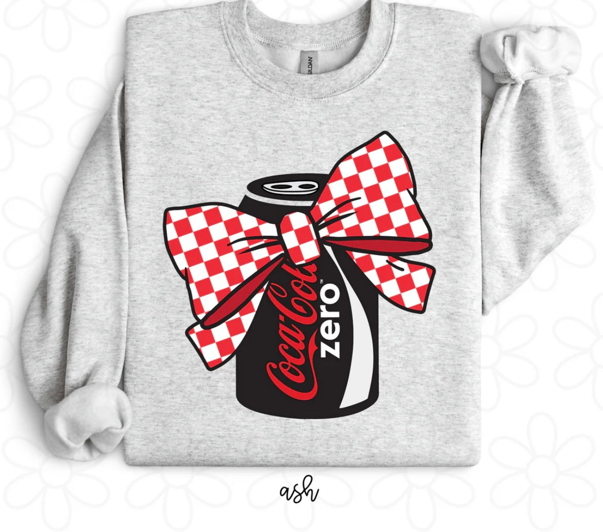 Coke Zero Red Check Bow DTF Transfer