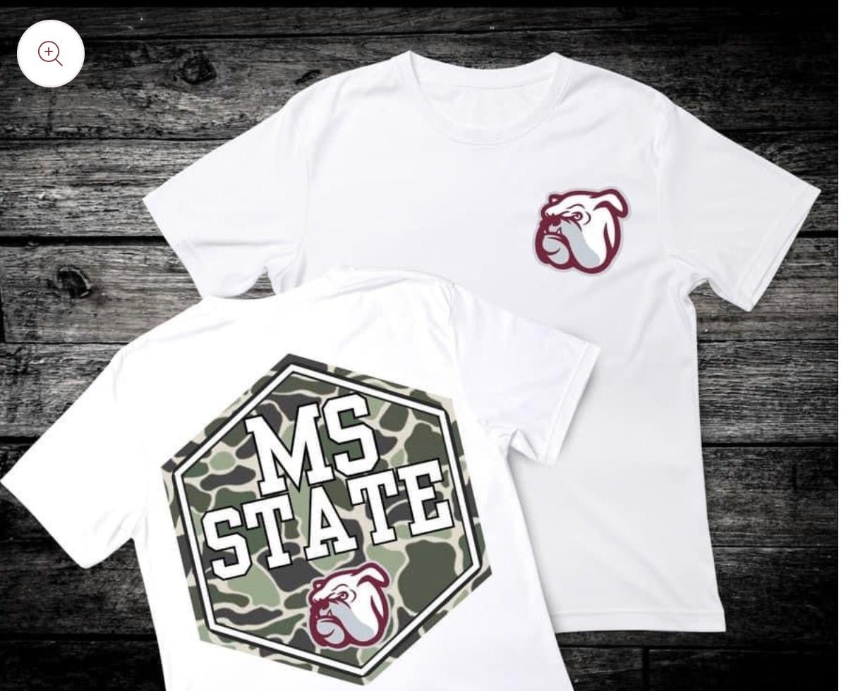 Front & Back Camo ‘MS State’ 🏈 DTF Transfer Only