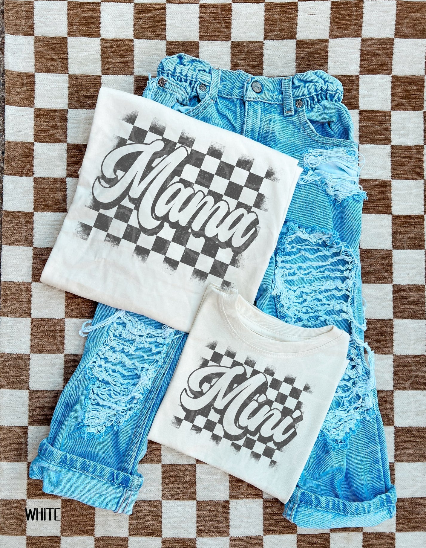 Grey Check Mini DTF Transfer